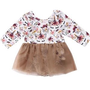 Girls Unicorn Tutu Snap Onesie 2T